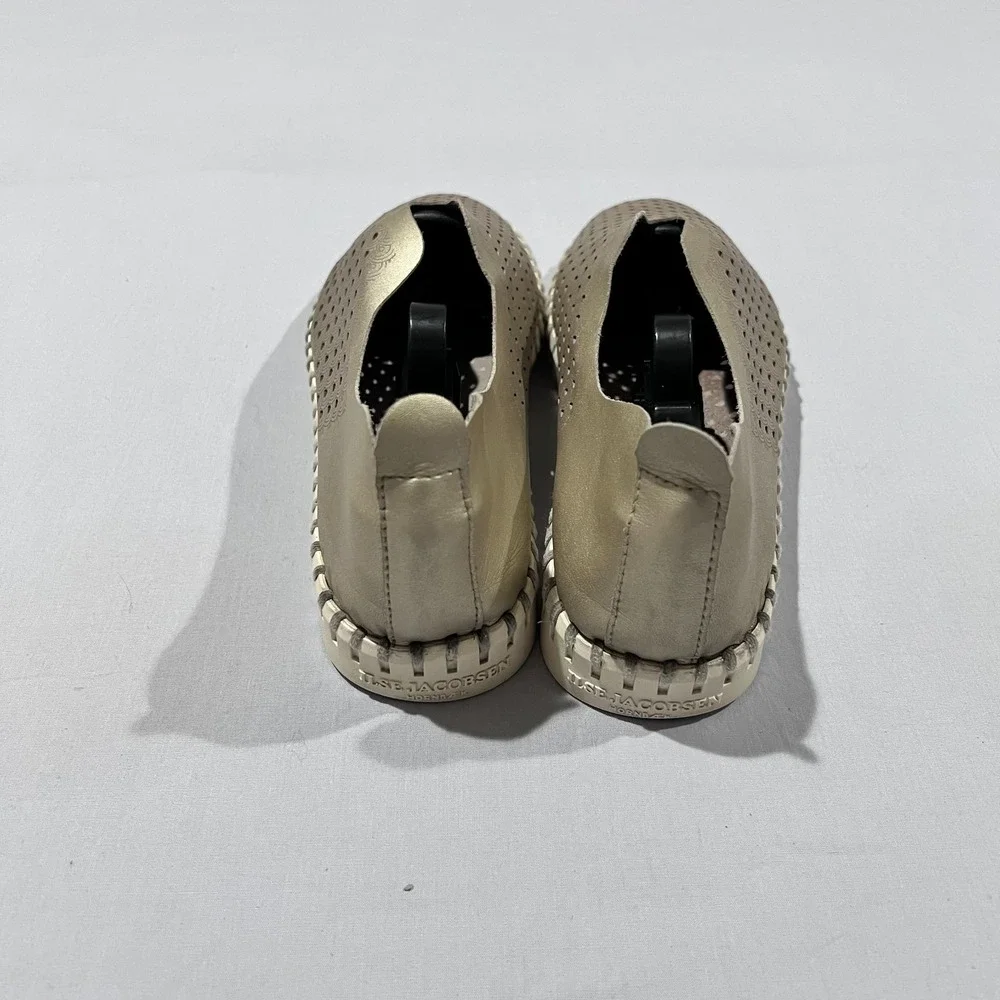 Womens Ilse Jacobsen Hornbaek Gold Leather Slip On Comfort Breathe Sneakers 39